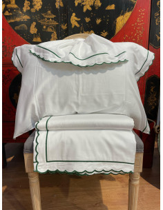 SABANAS COLECCIÓN DULZURA SATÉN 150/160 Blanco/Verde...