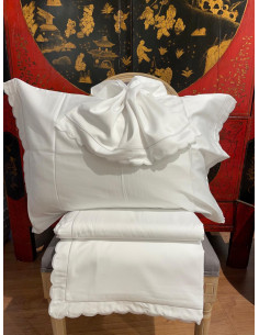 SABANAS COLECCIÓN DULZURA SATÉN 180/200 Blanco/Gris perla