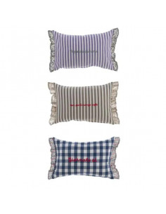 PACK DE 3 COJINES  BORDADOS CON VOLANTE